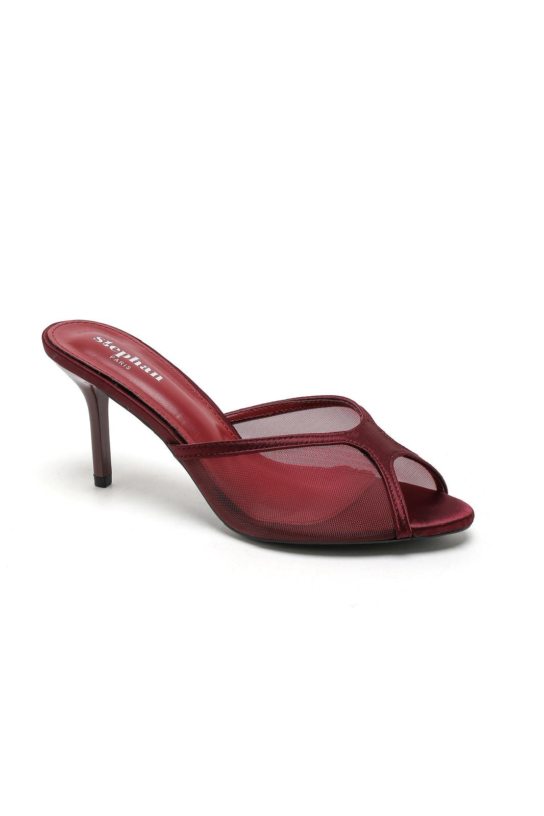 Mules bordeaux à talon aiguille 8 cm pour femme — livraison Dakar, Sénégal