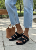 Sandales Chypre noires à talon 3 cm pour femme — livraison Dakar, Sénégal