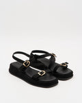 Sandales à plateforme plate - Black — chaussure femme disponible à Dakar, Sénégal