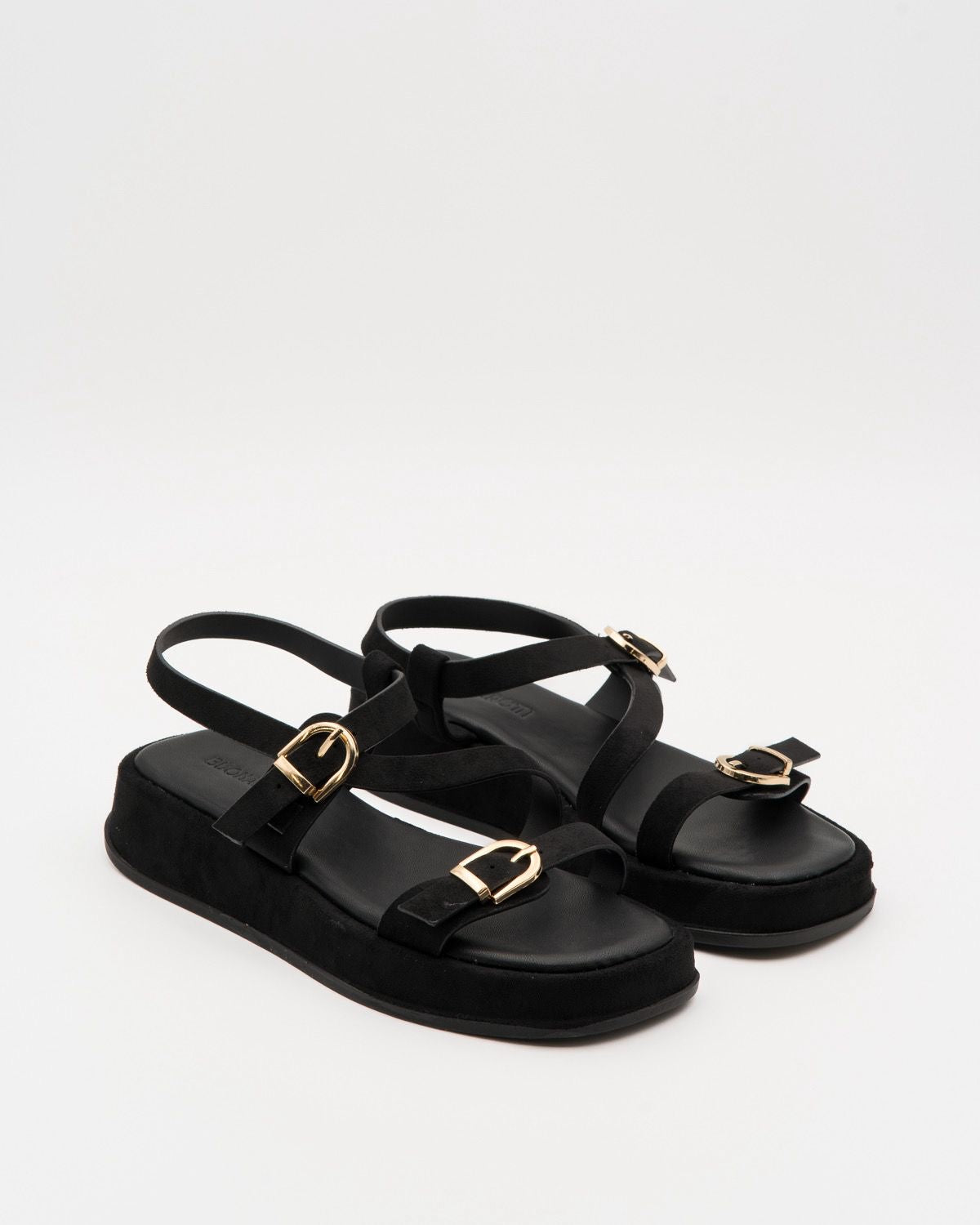 Sandales à plateforme plate - Black — chaussure femme disponible à Dakar, Sénégal