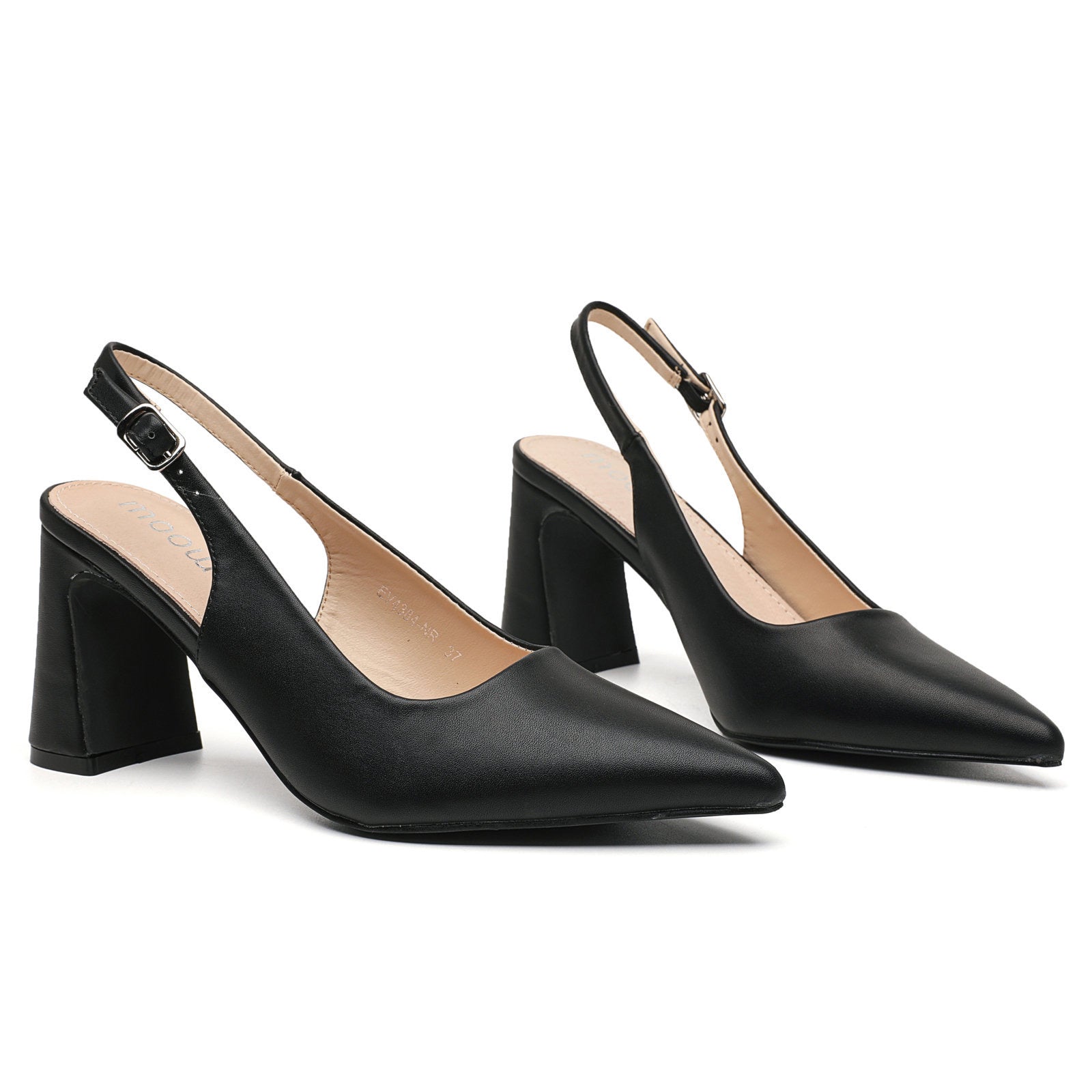 Escarpins slingback noirs à talon 7 cm — livraison Dakar, Sénégal