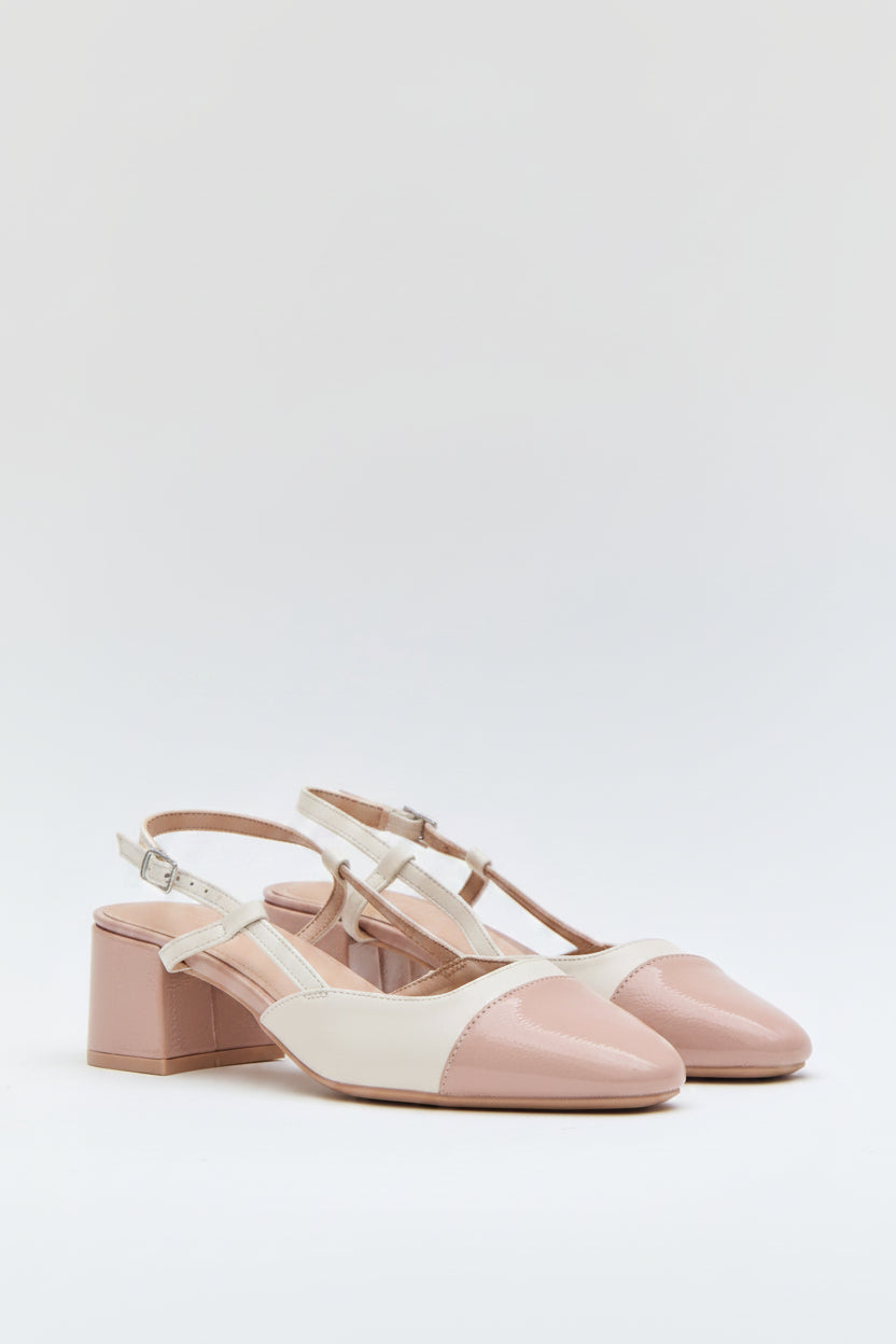 Escarpin Verni T-Strap - ROSE PALE — chaussure femme disponible à Dakar, Sénégal
