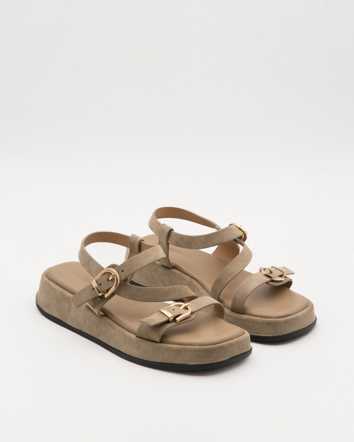 Sandales à plateforme plate - Khaki — chaussure femme disponible à Dakar, Sénégal