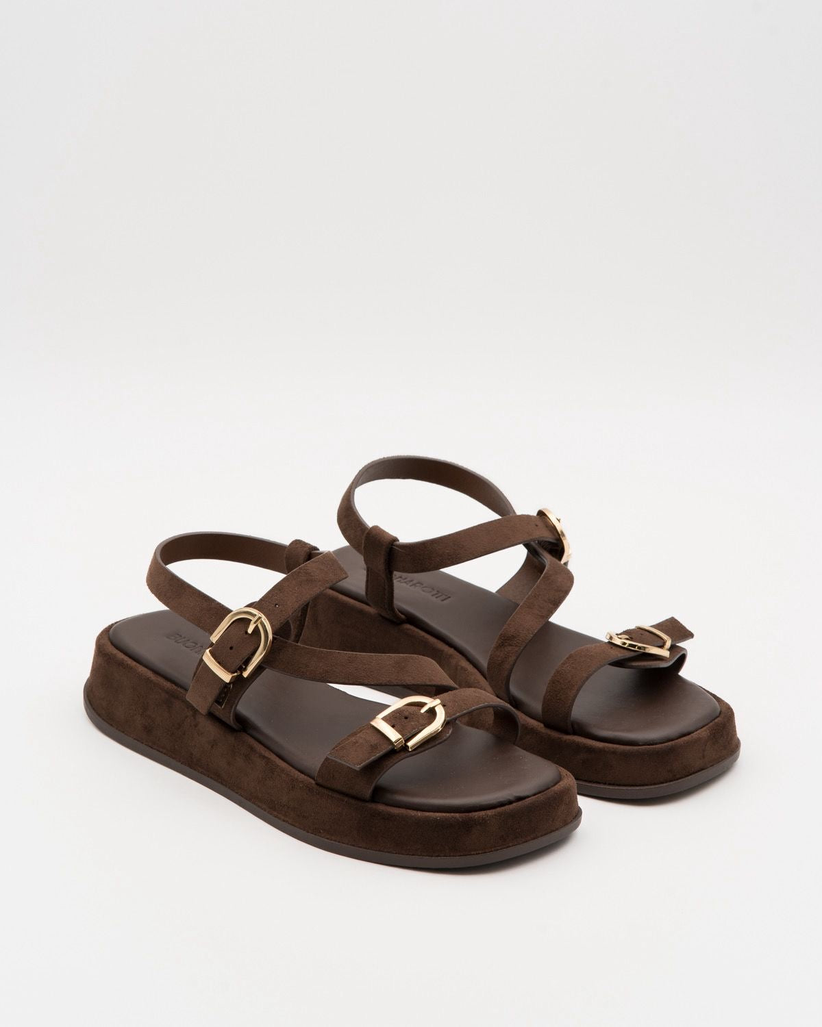 Sandales à plateforme plate - Coffee — chaussure femme disponible à Dakar, Sénégal