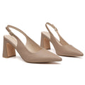 Escarpins slingback taupe à talon 7 cm — livraison Dakar, Sénégal