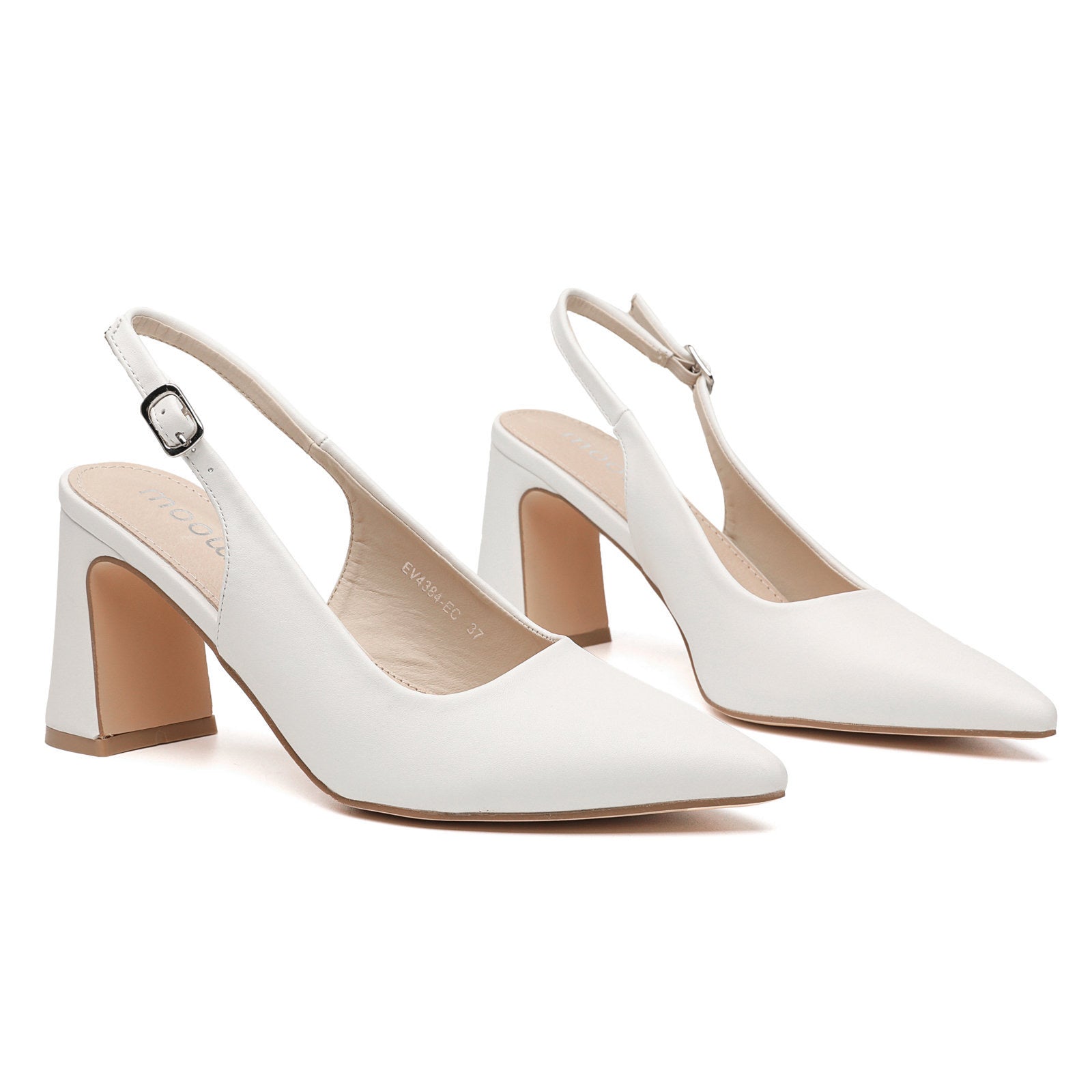 Escarpins slingback écru à talon 7 cm — livraison Dakar, Sénégal