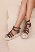 Sandales Plateforme Tressée - BROWN — chaussure femme disponible à Dakar, Sénégal