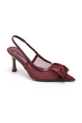 Escarpins slingback bordeaux à nœud et talon 6 cm — livraison Dakar, Sénégal