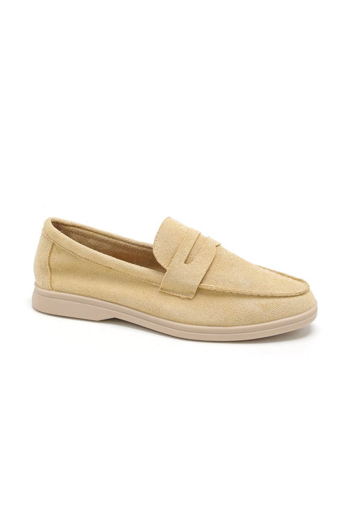 Mocassins classiques jaunes à petit talon pour femme — livraison Dakar, Sénégal