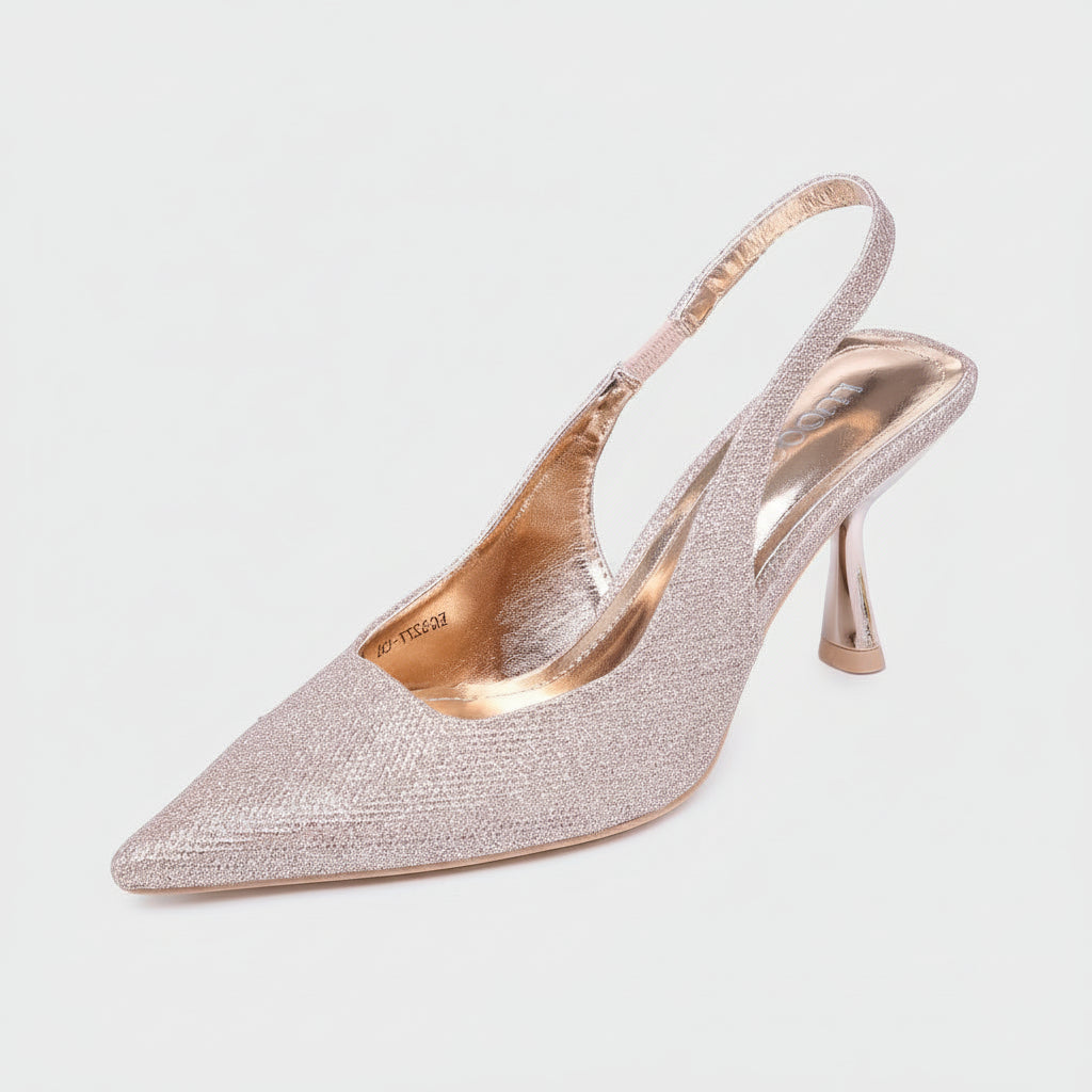 Escarpins Ibiza champagne pailletés à talon 6 cm — livraison Dakar, Sénégal