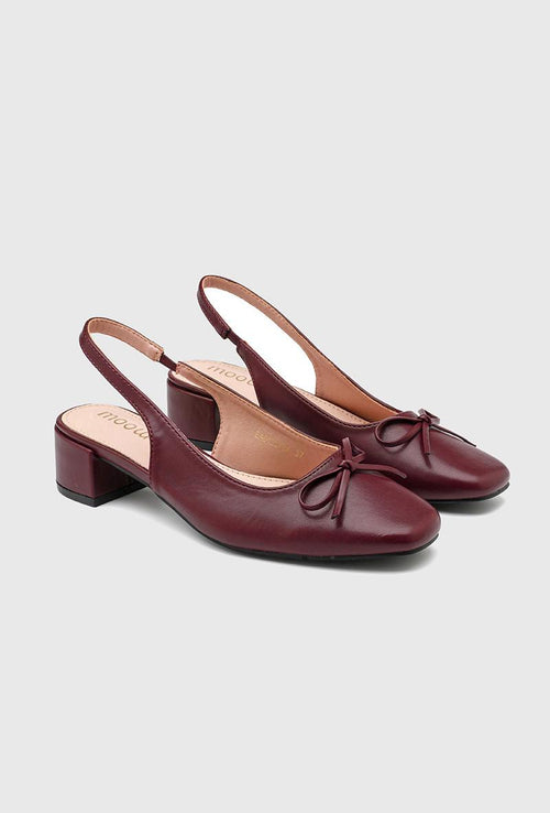 Ballerines slingback bordeaux à talon bloc 4 cm — livraison Dakar, Sénégal