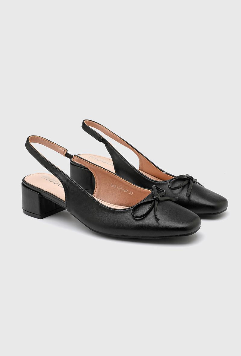 Ballerines slingback noires à talon bloc 4 cm — livraison Dakar, Sénégal