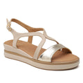 Sandales Morton dorées à talon 3 cm pour femme — livraison Dakar, Sénégal