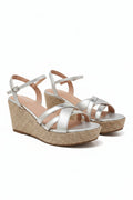 Sandale compensée à brides croisées - Silver — chaussure femme disponible à Dakar, Sénégal