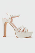 Sandales blanches à talon 11 cm et plateforme pour femme – Maison de Mode