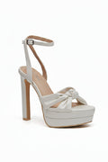 Sandales de soirée blanches à talon 12 cm et plateforme – Maison de Mode