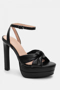 Sandales de soirée noires à talon 12 cm et plateforme – Maison de Mode