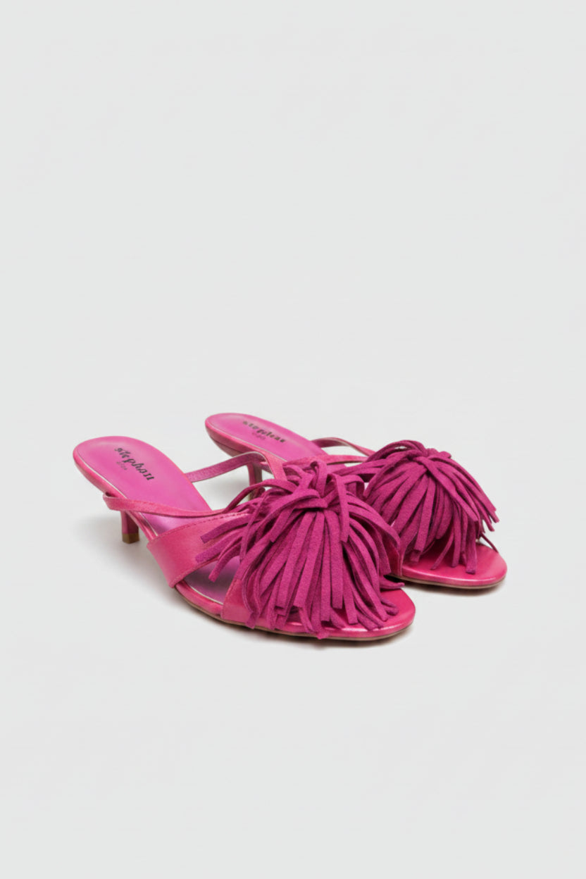 Mule à Franges — Fuschia — mule femme disponible à Dakar, Sénégal
